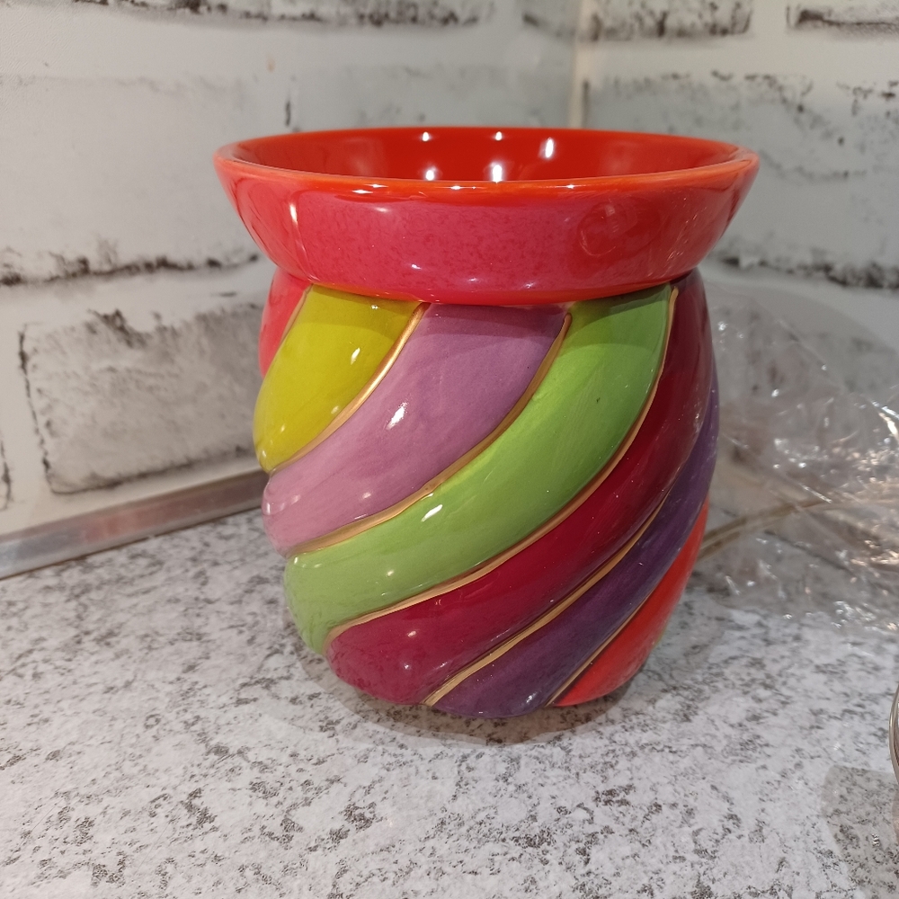 Candy Swirl Pink Zebra Simmer Pot wax warmer jewel tone red purple twist